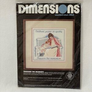 Vintage 80s Dimensions Counted Cross Stitch Kit #3600 Mother and Child Craft Kit